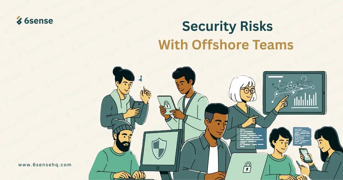 diagram illustrating potential security risks associated with offshore teams in a corporate environment